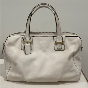 Vintage Coach Cream Leather Satchel-No crossbody strap
